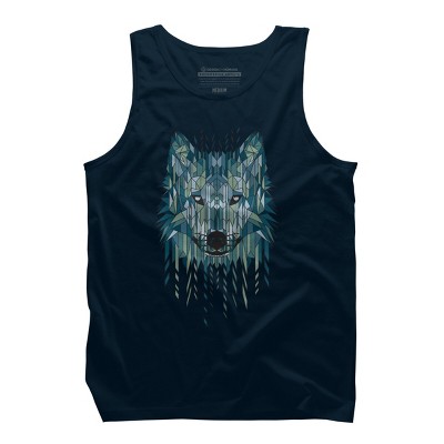 Men's Design By Humans Geometric Wolf By jun087 Tank Top