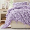 Sapphtopaz Comforter Set Puffy Bedding Set Elastic Ruching Embroidery Textured Floral Quilting Quilt - 3 of 4