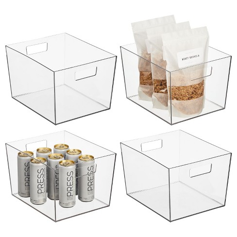 Mdesign Nate Home By Nate Berkus Plastic Pantry Bin With Handles, 4