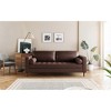 85" PU Wooden Legs 3-Seat Sofa with Modern Design and Includes 2 Throw Pillows for Living Room or Bedroom - 3 of 4
