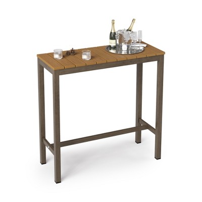 Arceso Outdoor Bar Table, 38inch Patio Bar Height Counter Table, Weather Resistant, Waterproof HDPS  Table for Hot Tub, Balcony, Yard
