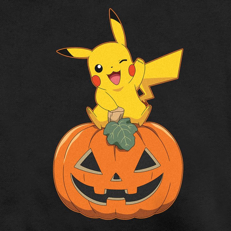 Men's Pokemon Halloween Jack-O'-Lantern Pikachu Pull Over Hoodie, 2 of 5