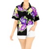 LA LEELA Women's Button Down Blouses Hawaiian Party Holidays Bohemian Shirt Tropical Vacation Short Sleeve Womens Button Up Elegant - 2 of 4