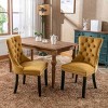 Velvet Dining Chair Set of 2,Upholstered Dining Chairs with Tufted Back and Nailhead Trim,Modern Armless Chairs for Dining Room-Cuddlewood - 2 of 4