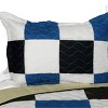 Slickblue Full/Queen 3 PC Quilt Set, Vermicelli-Quilted TC Fabric, Plaid Design, 13 Color Options, 90.5"x90.5" - 3 of 4