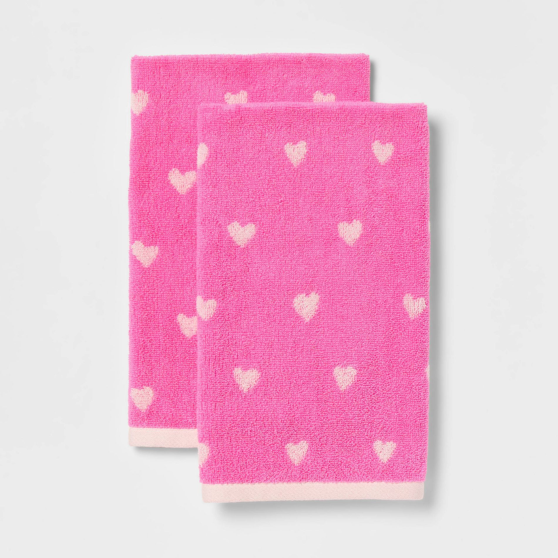2pk Valentine's Day Mini Heart Dot Hand Towel Set - Room Essentials™