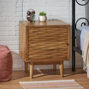 Accent Cabinet Bohemian Handcrafted Storage Nightstand for Bedroom or Living Room 20in - 3irtyhousy - 1 of 4