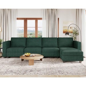 Belffin Modular Sectional Couch with Storage Ottoman L Shape Corduroy Sectional Sofa with Chaise Convertible Modern Sectional Sofa Couch - 1 of 4
