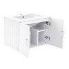 24" Floating Wall Mounted Bathroom Vanity With White Porcelain Sink Soft Close Doors Freestanding Bathroom Cabinet - 4 of 4