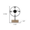 HomeRoots 18" Black Metal Table Clock - 3 of 4