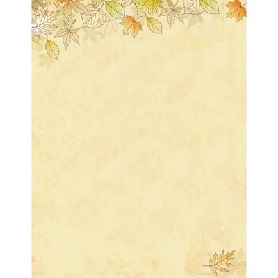 25pk Fall Leaves Autumn Stationery Letterhead WITH Envelopes 