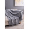 Sapphtopaz 2 Pack Cotton Throw Blanket with Tassels, All Seasons Comfort Throw Blanket, 50x60", Accent Blanket for Living Room or Bedroom - 4 of 4