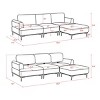 Nebula Vortex 100.39" Wide Velvet Reversible Modular Sofa with Ottoman - 2 of 4