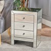 Mirrored Nightstand, Modern Side Table With 3 Drawers, Transparent Desktop, Bedside Table Chest Of Drawers - image 2 of 4