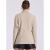 Allegra K Women's Long Sleeve Ribbed Stretch Winter Pullover Outwear High Neck Sweater - 3 of 4