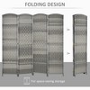 NicBex 6' Tall 4-panel Room Divider Folding Privacy Screen for Room Separation, Hand-Woven Freestanding Wall Partition for Home & Office, Gray - 4 of 4