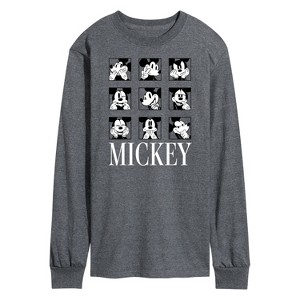 Men's - Disney - Mickey Mouse Animated Grid Long Sleeve Graphic T-Shirt - 1 of 4