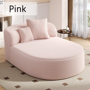 Hrinhom 51.6"W Chaise Lounge,Corduroy Compressed Floor Sofa With Pillows - 1 of 4