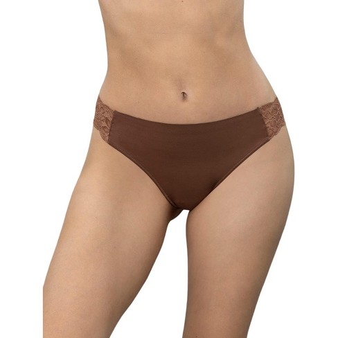 Leonisa Lace Side Seamless Thong Panty - Comfy No Show Underwear for Women  Beige : : Clothing, Shoes & Accessories
