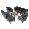 Nestfair 9pc Wicker Outdoor Patio Conversation Sofa Set with Coffee Table and Cushions Gray - 2 of 4
