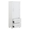 Hrinhom 23"W Tall Bathroom Cabinet,Freestanding Storage Cabinet with Two Drawers and Adjustable Shelf - 3 of 4