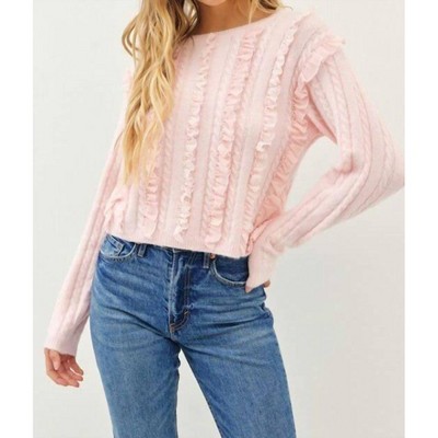 Women's Ruffled Crop Sweater - Idem Ditto