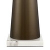 Possini Euro Design Karen Modern Table Lamp with Square White Marble Riser 36" Tall Dark Gold Glass Off White Shade for Bedroom Living Room Nightstand - 4 of 4