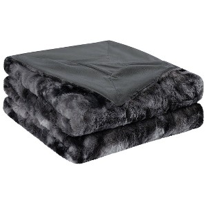 PiccoCasa Sofa Couch Tie-dye Shaggy Lightweight Faux Fur Fleece Throw Blankets - 1 of 4
