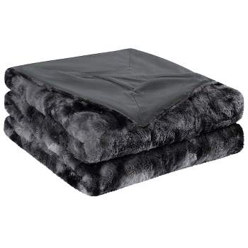 PiccoCasa Faux Fur Tie-dye Shaggy Sofa Couch Bed Lightweight Fleece Blankets