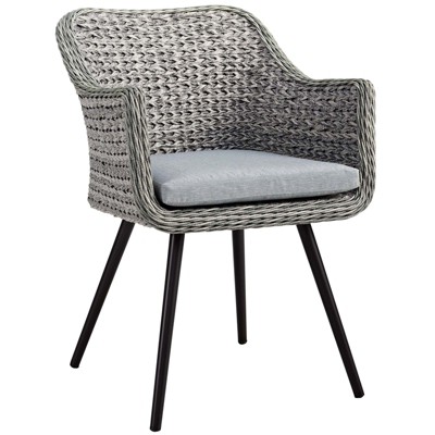 Modway Endeavor Outdoor Patio Wicker Rattan Dining Armchair Gray Gray