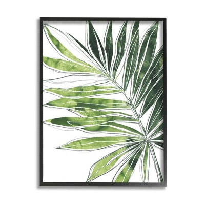 Stupell Industries Tropical Green Plant Expressive Palm Linework