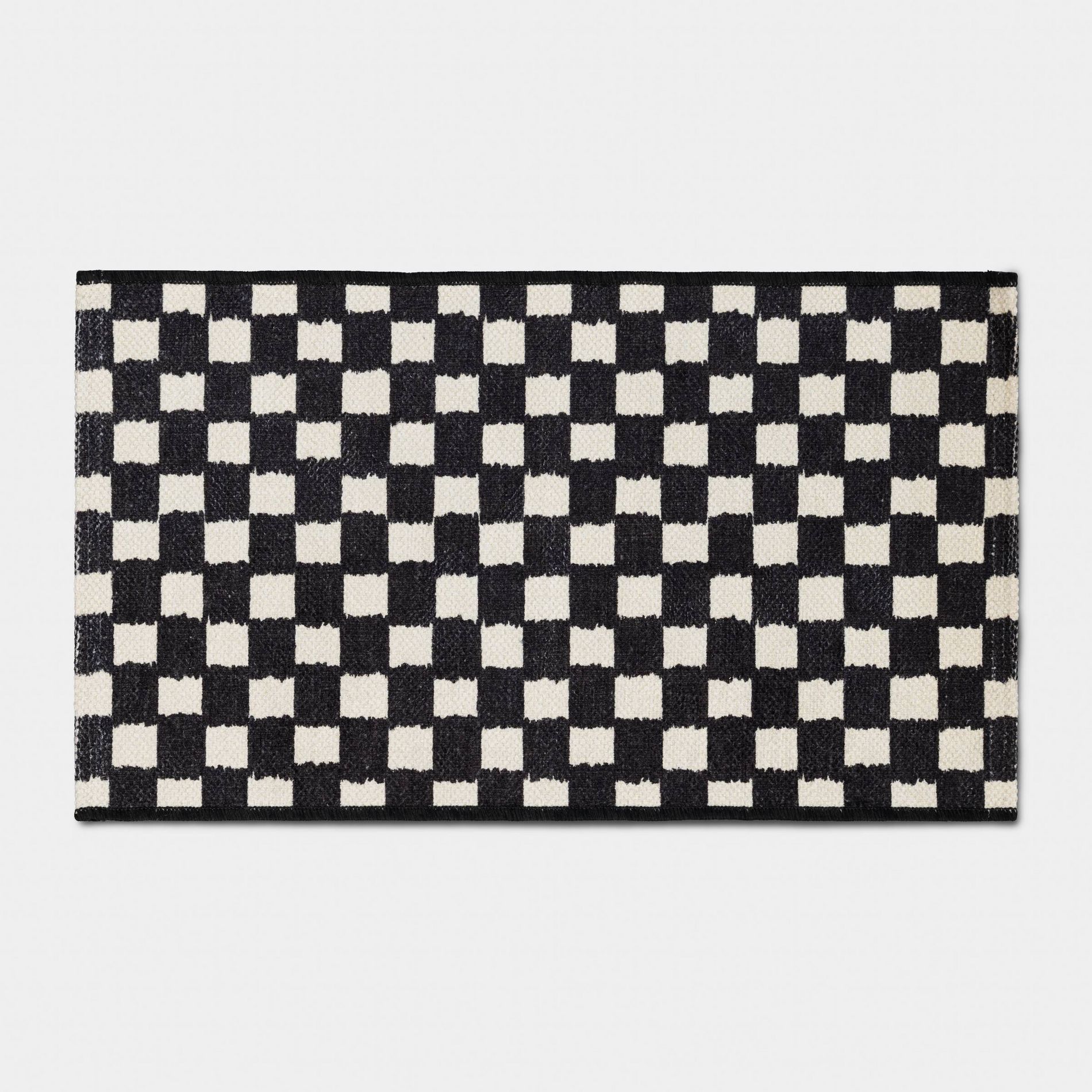 20"x34" Checkered Halloween Accent Rug Black White - Hyde and EEK! Boutique™