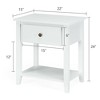 Costway 2PCS Nightstand Sofa End Side Table W/ Storage Drawer Bottom Shelf White - image 3 of 4