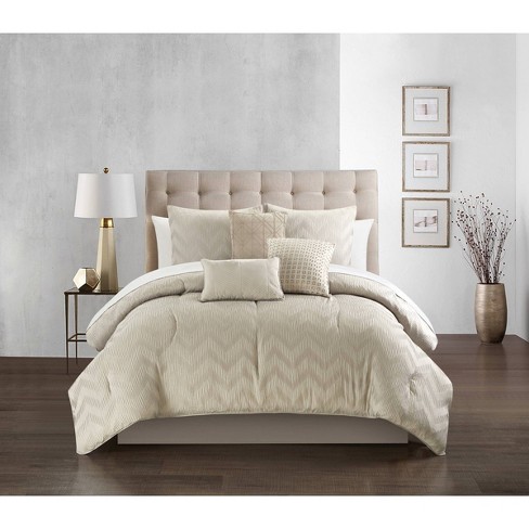 Set Of 6 Details about   Chic Home Design Halpert Comforter White 