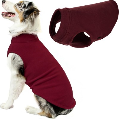 Gooby Stretch Fleece Vest Dog Sweater Burgundy, 6X