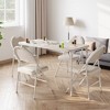WhizMax Folding Table, Portable Folding Card Rectangle Table, PU Leather Upholstered Foldable Table, for Dining Room, Living Room, Office, Camping - 3 of 4