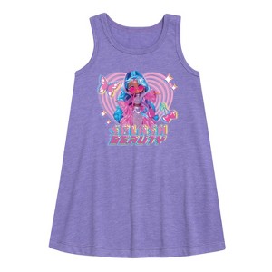 Girls' - LOL Surprise! - Splash Beauty w/ Butterflies & Hearts Graphic Sleeveless Aline Dress - 1 of 3