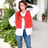 Anna-Kaci Women's Chunky Knit Vest with Oversized Buttons and Front Pockets - 3 of 4