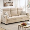89 Inch Sofa, Oversized 3 Seat Sofa, Chenille Fabric Upholstered Sofa with Wide Armrest and Removable Cushion, for Living Room, Bedroom - 3 of 4