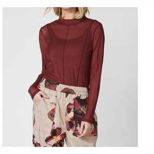 Women's Runni Blouse Recycle - Wine - NU Denmark - 1 of 3