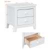 Mid Century Retro Bedside Table Nightstand with 2 Drawers, Pine and MDF, Easy Assembly, Compact Storage-The Pop Home - 3 of 4