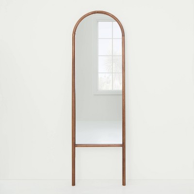 20" x 65" Wood Arched Floor Mirror Walnut - Threshold™ designed with Studio McGee