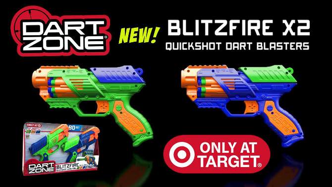 Dart Zone Blitzfire X2 Combo 2-Pack Quickshot Dart Blasters, 2 of 8, play video