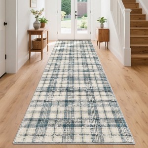 Garvee Modern Plaid Area Rug Farmhouse Geometric Rugs for Living Room Bedroom Non Slip Stain Resistant Carpet - 1 of 4