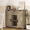 Okak Storage Cabinets, Entryway Cabinet with 3 Drawers and 2 Doors, Accent Cabinet for Living Room, Entryway, Gray - 3 of 4