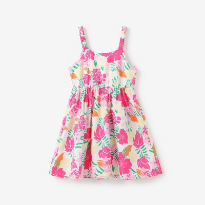 PATPAT Toddler Kids Girls Summer Dress Sling Dress Floral Casual Dress Sleeveless Hawaiian Sundress