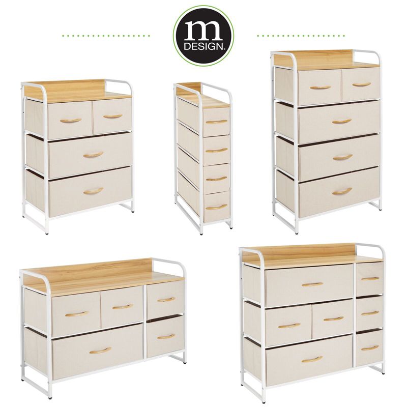 mDesign Tall Dresser Storage Chest, 5 Fabric Drawers, 6 of 16