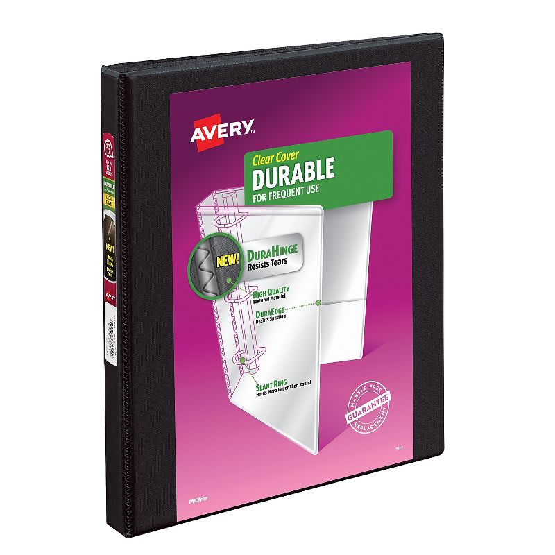 Avery Durable 1/2" 3-Ring View Binder Black (17001) 823492, 1 of 8