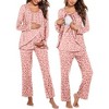 Ekouaer Maternity Nursing Pajama Set Long Sleeve Top & Pants with Pockets Breastfeeding Sleepwear Double Layer Pregnancy - 3 of 4