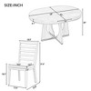CAVINAS Round Dining Table Set for 4 Retro Dining Set Extendable Table with 16-inch Leaf and 4 Chairs for Kitchen - 3 of 4